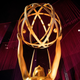 An Emmy statue at the entrance to the 71st Emmy Awards Governors Ball press preview in Los Angeles, California on September 12, 2019.